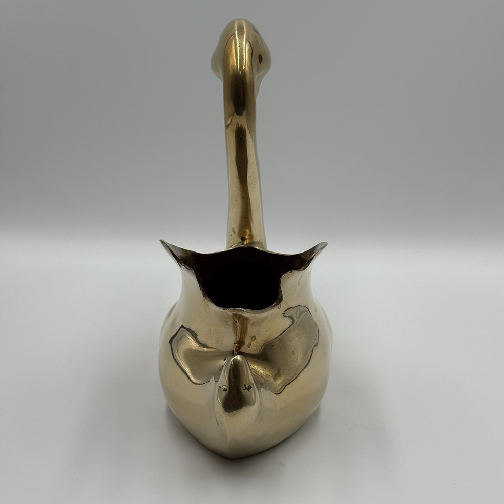 Vintage Brass Swan Planter or Vase Mid-Century Modern Korea retro - Picture 4 of 6